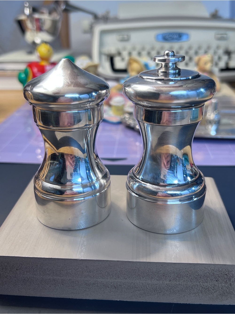 Fisher Sterling Silver & Peugeot French Mechanism Salt & Pepper Mill Set